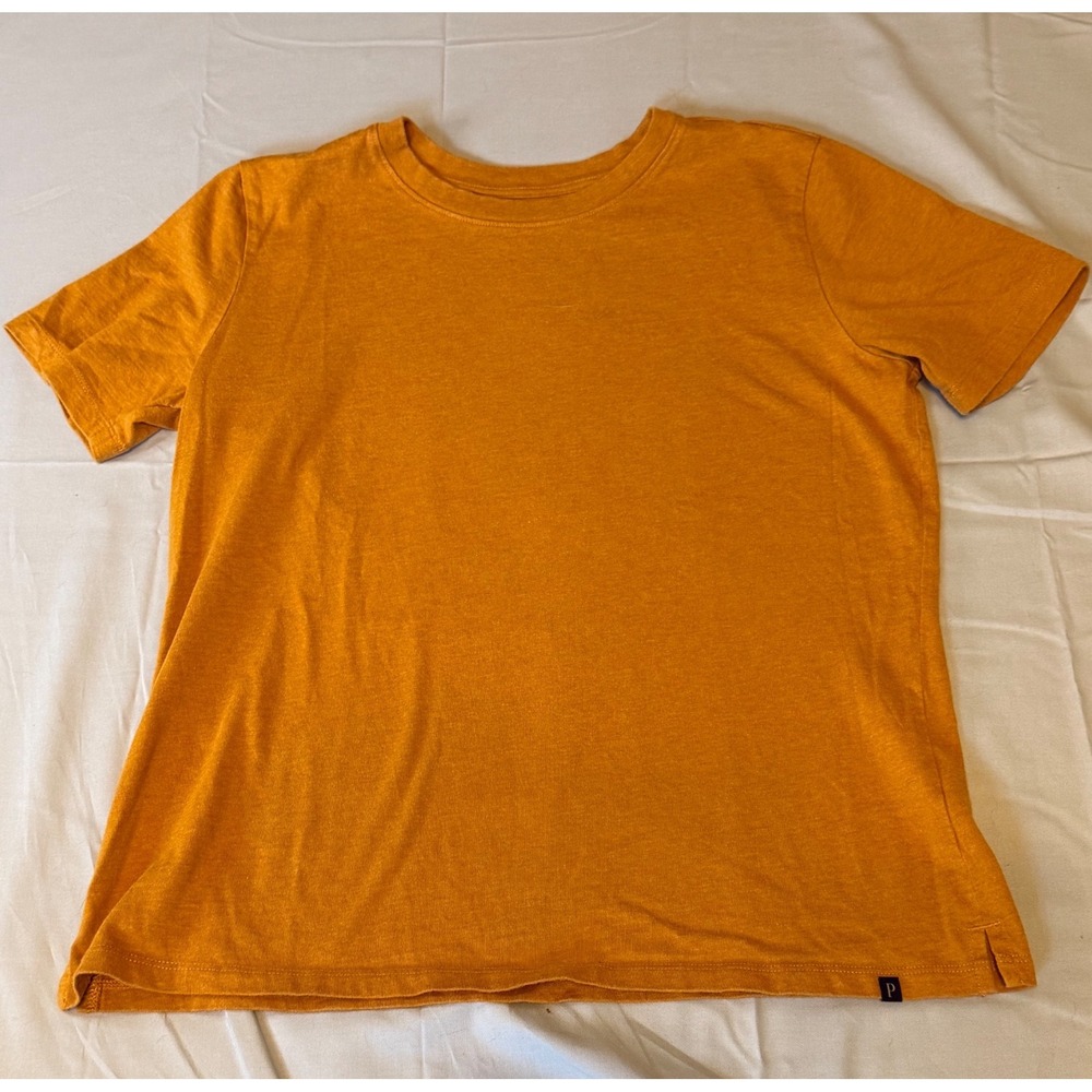 Pendleton T-Shirt Women Medium Petite Mustard Yellow Short Sleeve Tee Minimalist